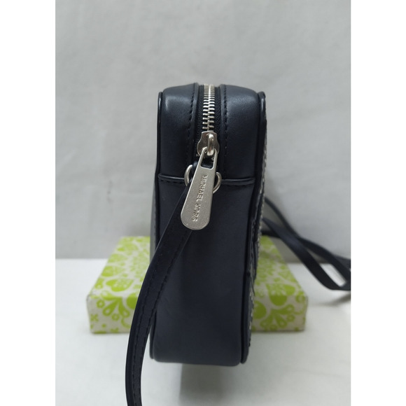 Michael Kors Jet Set Travel Black Leather Diamond Grommet Crossbody Bag - Picture 5 of 16